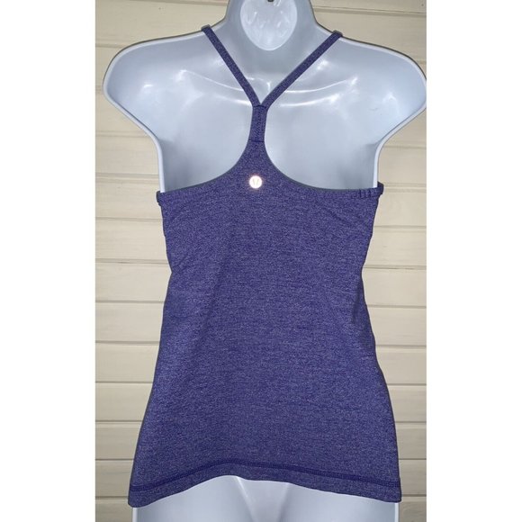 Lululemon Sz 6 Power Y Tank Top Racerback Active Wear Blue Heather Pigment EUC - Picture 5 of 8